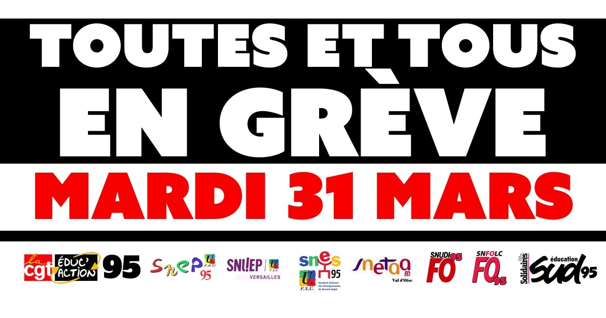 Appel intersyndical à la grève départementale le 31 mars