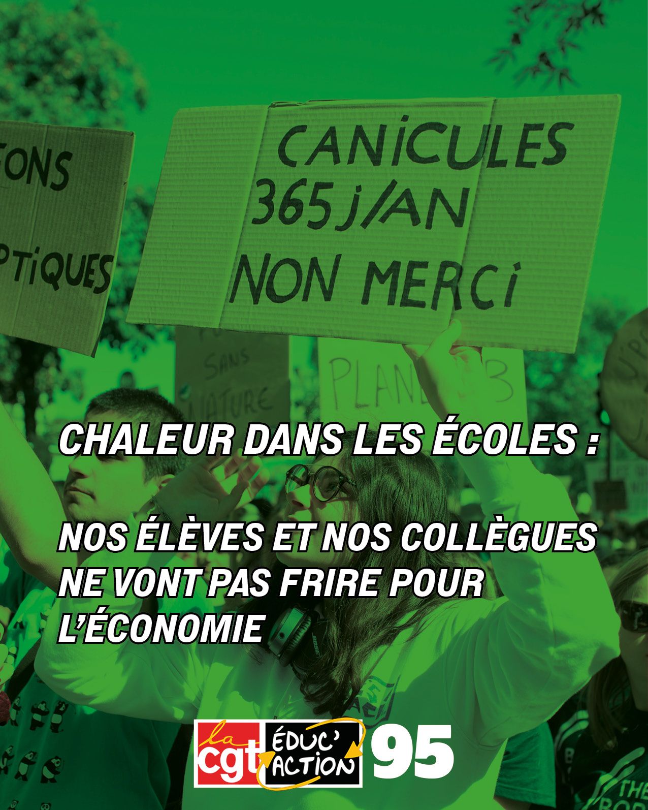 Chaleur dans les écoles : nos élèves et nos collègues  ne vont pas frire pour l’économie